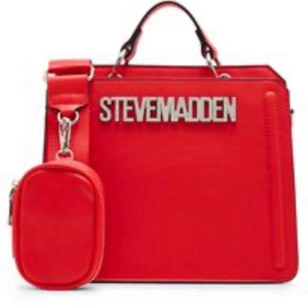 STEVE MADDEN Bevelyn Medium Convertible Crossbody Bag in Red Excellent Condition